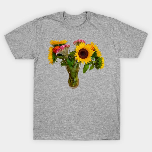 Sunflowers in a Vase Photo T-Shirt by ellenhenryart